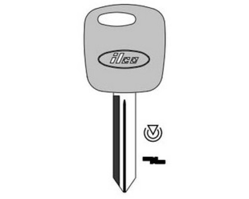 KABA ILCO CORP  H86-PT NP  IAX00000920              Vehicle Key Blank, Transponder Key, Brass, Nickel Plated, For Ford