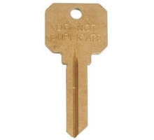 KABA ILCO CORP  DND-SC4 BR A02  IAB85120538              Cylinder Lock Key Blank, 6-Pin, Do Not Duplicate, Natural Brass, 2 Price Group, For Schlage