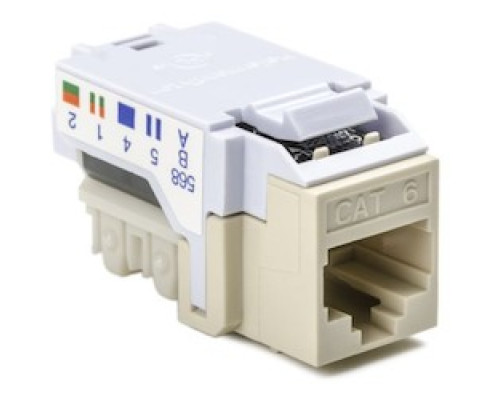 HELLERMANNTYTON  RJ45FC6-FW               Category 6 Modular Keystone Jack, Plenum Rated, Office White, 1/bag