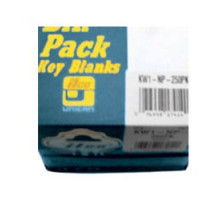 KABA ILCO CORP  KW1-NP-250PK NP A33  IAE00000902              Cylinder Lock Key Blank, Brass, Nickel Plated, 33 Price Group, For Kwikset/Donner, 250 each per Pack