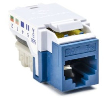 HELLERMANNTYTON  RJ45FC5EB-BLU               Category 5e Modular Keystone Jack Bulk Pack, Plenum Rated, Blue, 50/box