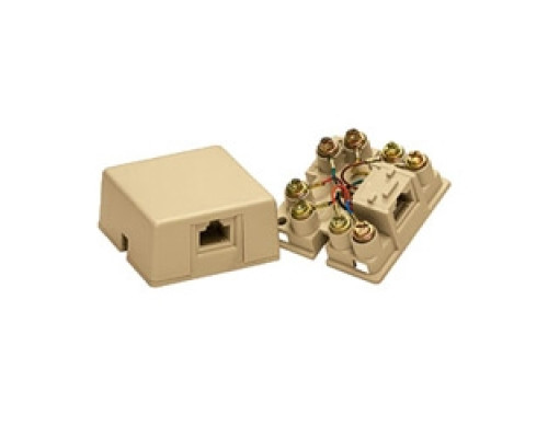 LEVITON  40278-I               Surface Mount Jack, 8-Position 8-Conductors, Screw Terminal, Ivory