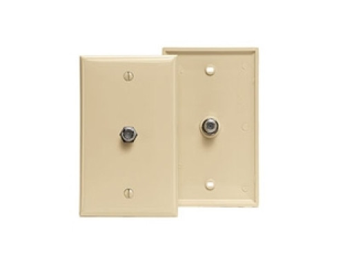 LEVITON  80781-I               Standard Video Wall Jack, F Connector, Ivory