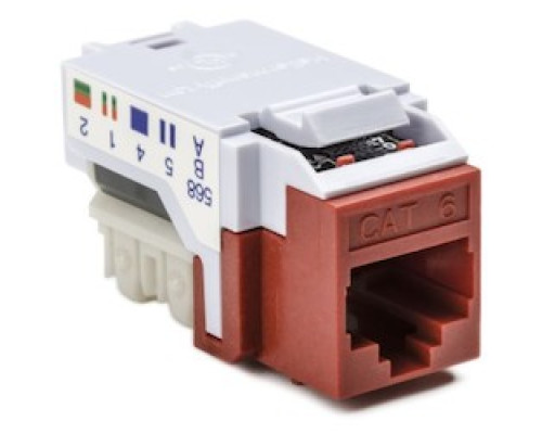 HELLERMANNTYTON  RJ45FC6-RED               Category 6 Modular Keystone Jack, Plenum Rated, Red, 1/bag