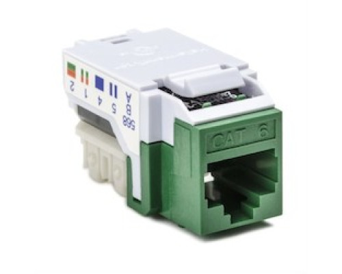HELLERMANNTYTON  RJ45FC6-GRN               Category 6 Modular Keystone Jack, Plenum Rated, Green, 1/bag