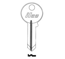 KABA ILCO CORP  1046 NP A02  AA33445062              Cylinder Lock Key Blank, 5-Pin, Round, Brass, Nickel Plated, 2 Price Group, For American Lock