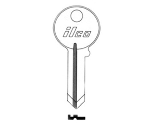 KABA ILCO CORP  1046 NP A02  AA33445062              Cylinder Lock Key Blank, 5-Pin, Round, Brass, Nickel Plated, 2 Price Group, For American Lock