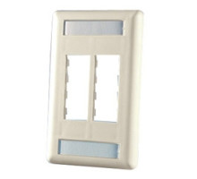 ORTRONICS 40300546-99        TracJack Faceplate, four-port single gang , plastic, Wiremold Ivory