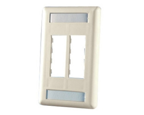 ORTRONICS 40300546-99        TracJack Faceplate, four-port single gang , plastic, Wiremold Ivory