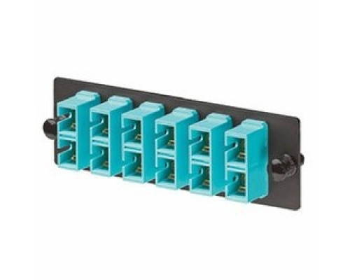 PANDUIT  FAP6WAQDSCZ               SC Fiber Adapter Panel OM3/OM4 SC Duplex Aqua