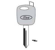 KABA ILCO CORP  H72-GTS NP A71  AJ00001390              Vehicle Key Shell, Look-Alike, Brass, Nickel Plated, With GTI Transponder, For Ford/Lincoln/Mercury