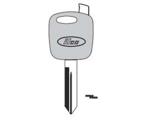 KABA ILCO CORP  H72-GTS NP A71  AJ00001390              Vehicle Key Shell, Look-Alike, Brass, Nickel Plated, With GTI Transponder, For Ford/Lincoln/Mercury