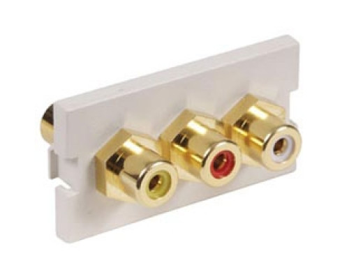 HUBBELL PREMISE WIRING IM3RF1OW        iSTATION TM RCA 3 Composite Coupler, Feed-thru Module, office white