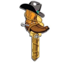 LUCKY LINE PRODUCTS INC  B132K               House Key, Kwikset, Cowboy, Brass, Enamel Coating, 1 each per Card