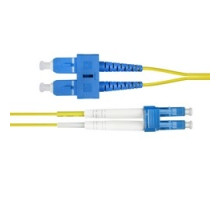 COMPULINK  LCCSCCPD3-UPSM  P2J83-25B77T-3M              OS2 Fiber Optic Jumper Cable, 2 Fibers, LC - SC Duplex, OFNR, Yellow, 3 Meter