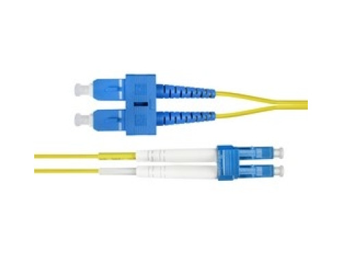 COMPULINK  LCCSCCPD3-UPSM  P2J83-25B77T-3M              OS2 Fiber Optic Jumper Cable, 2 Fibers, LC - SC Duplex, OFNR, Yellow, 3 Meter