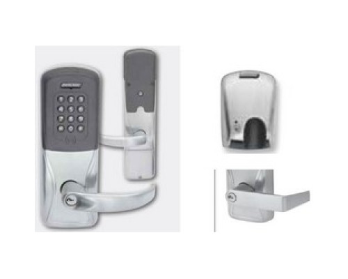 SCHLAGE ALLEGION BRAND  AD400-CY70MG-RHO-626-LD-RH 4B 13247 10025 134        Electronic Door Lock, Cylindrical Chassis, Magnetic Stripe, Right Hand, Rhodes Lever, Satin Chrome, 4AA Battery Kit, Without 6-Pin Cylinder, For Class/Sto