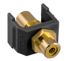 HUBBELL PREMISE WIRING  SFRCYFFBK               RCA Connector, Female to Female, YellowInsulator, Black Housing