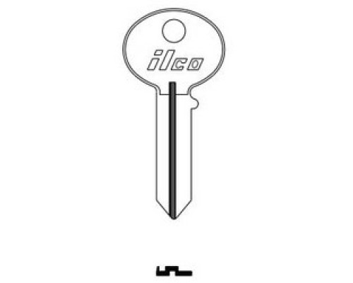 KABA ILCO CORP  1000DA NP A13  AA40033002              Cylinder Lock Key Blank, 5-Pin, Brass, Nickel Plated, 13 Price Group, For Corbin Cabinet Lock