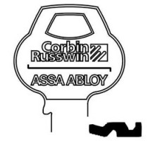 CORBIN RUSSWIN INC  L34-6PIN-10               Door Lock Key Blank, Multi-Section, Standard, 6-Pin, Z-Class Bitting, Coined Logo Bow