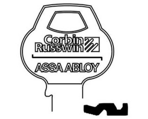 CORBIN RUSSWIN INC  L34-6PIN-10               Door Lock Key Blank, Multi-Section, Standard, 6-Pin, Z-Class Bitting, Coined Logo Bow