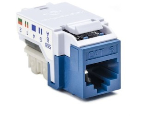 HELLERMANNTYTON  RJ45FC6-BLU               Category 6 Modular Keystone Jack, Plenum Rated, Blue, 1/bag