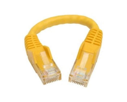 TRIPP LITE N201-06N-YW        Premium Cat6 Gigabit Snagless Molded UTP Patch Cable, 24 AWG, 550 MHz/1 Gbps RJ45 M/M , Yellow, 6 in.