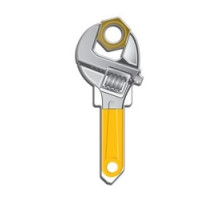 LUCKY LINE PRODUCTS INC  B123S               House Key, Schlage, Wrench, Brass, Enamel Coating, 1 each per Card