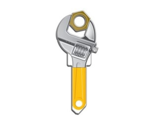 LUCKY LINE PRODUCTS INC  B123S               House Key, Schlage, Wrench, Brass, Enamel Coating, 1 each per Card