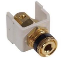 HUBBELL PREMISE WIRING  SFSPGR               Audio/video connector, gold speaker post, red ring, office white