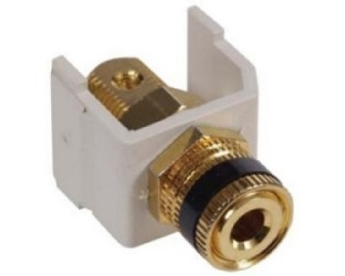 HUBBELL PREMISE WIRING  SFSPGR               Audio/video connector, gold speaker post, red ring, office white