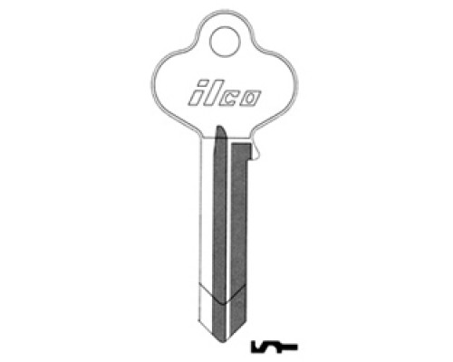 KABA ILCO CORP  1011P NP A02  AL4706600B              Cylinder Lock Key Blank, 5-Pin, Brass, Nickel Plated, 2 Price Group, For Corbin/Russwin