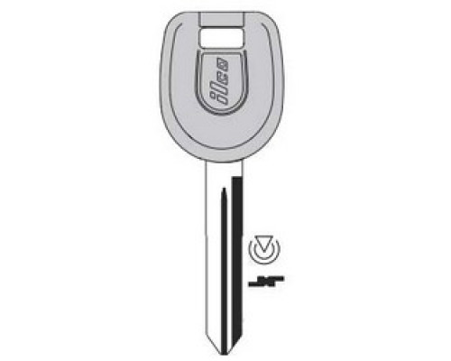 KABA ILCO CORP  MIT16A-PT NP  IAX00004192              Vehicle Key Blank, Transponder Key, Brass, Nickel Plated, For Mitsubishi
