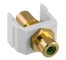 HUBBELL PREMISE WIRING  SFRCGNFFW               INFINe Connector, Audio/Video Connector, RCAGold Pass-thru, F/FCoupler, White/Green