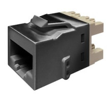 COMMSCOPE UNIPRISE SOLUTIONS  760241161  UKJ10G-BLK              Uniprise UKJ Keystone Series Modular Jack, RJ45, category 6A, T568A/T568B, unshielded, no dust cover, black