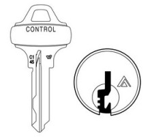SCHLAGE ALLEGION BRAND  35-003-C124        Door Lock Cylinder Key Blank, Classic, Conventional, Everest, Embossed, Standard, Control, C124 Keyway, Nickel Silver