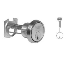 SARGENT  34 32D LA 1-BIT               Exit Device Rim Cylinder, Single Bitted, 6-Pin, LA Keyway, Solid Brass, Satin Stainless Steel, With Horizontal Tailpiece