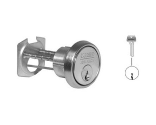 SARGENT  34 32D LA 1-BIT               Exit Device Rim Cylinder, Single Bitted, 6-Pin, LA Keyway, Solid Brass, Satin Stainless Steel, With Horizontal Tailpiece