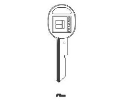 KABA ILCO CORP  GM-D NP A01               Key Blank, Look-Alike, Secondary, D, Brass, Nickel Plated, 1 Price Group, For General Motors