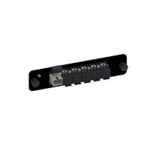 COMMSCOPE ENTERPRISE SOLUTIONS  760147983  PNL-BK-006-MFA-SC06-BG              Adapter Panel, 1000-Type, Optispeed Multimode SC, 6 Fiber, Ganged Beige Adapter, Shuttered, Single Pack, Black Panel
