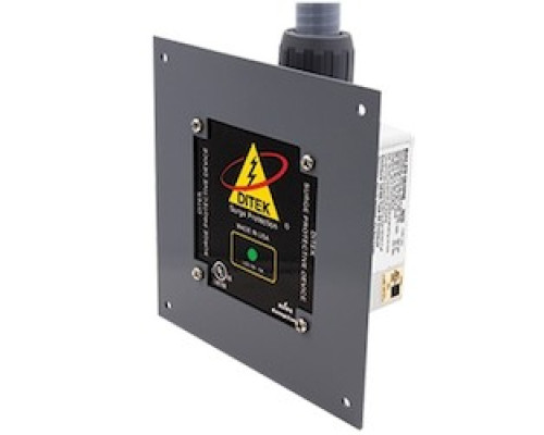 DITEK DTK-120/240HDFM        120/240 VAC Split Phase, 3W +G , 50kA, SPD Type 1 and 2, UL1449 Listed, Flush Mount Plate Factory Installed