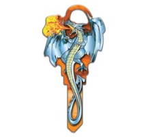 LUCKY LINE PRODUCTS INC  B145S               House Key, Schlage, Dragon, Brass, Enamel Coating, 1 each per Card