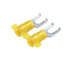 PANDUIT  PN10-8FF-2K               Flanged Fork Terminal, nylon insulated, metal insulation grip sleeve, 12- 10 AWG wire range, #8 stud size.