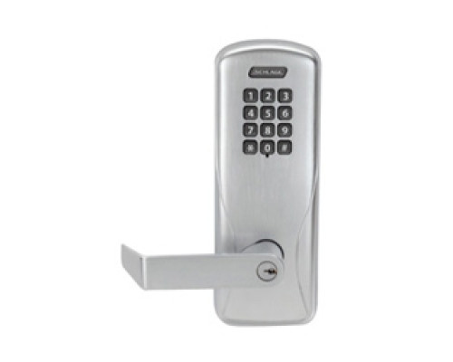 SCHLAGE ALLEGION BRAND  CO100-CY70KP-RHO-626-J-RH 4B 13247 10025 134        Programmable Keypad Lock, Right Handed, Rhodes Lever, Cylinder Chassis, 4 AA Battery, Satin Chrome Plated, Without FSIC Cylinder, For Classroom/Storeroom