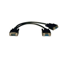 TRIPP LITE P516-001-HR        VGA Monitor Y Splitter Cable, High Resolution HD15 M to 2x HD15 F , 1-ft.