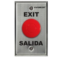SECO-LARM USA INC  SD-7201RCPE1Q               Request-To-Exit Plate, Exit and Salida, Weather-Resistant, 1-Gang, NO-NC, SPDT, 125 Volt AC, 5 Ampere, Stainless Steel Faceplate, With Red 1-1/2