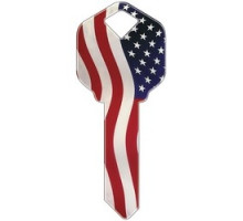 HOWARD KEYS  SC1-HK1               Decorative Key Blank, Schlage, Stars N Stripes Design