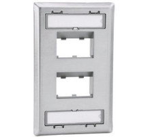 PANDUIT  CFPSL4S               Faceplate 4Pt SG SlopeRecessed SS EA