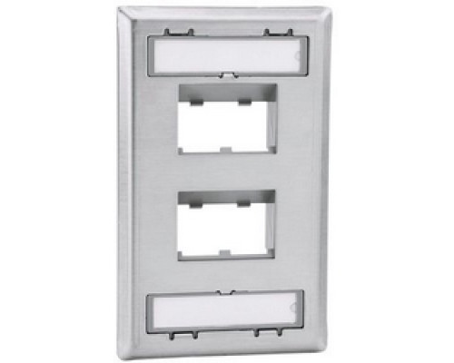 PANDUIT  CFPSL4S               Faceplate 4Pt SG SlopeRecessed SS EA