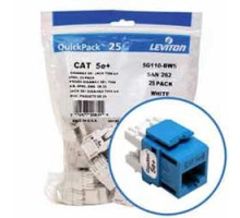 LEVITON  5G110-BL5               GigaMax 5e+ QuickPort Connector Quickpack, Category 5e, Blue, Pack of 25